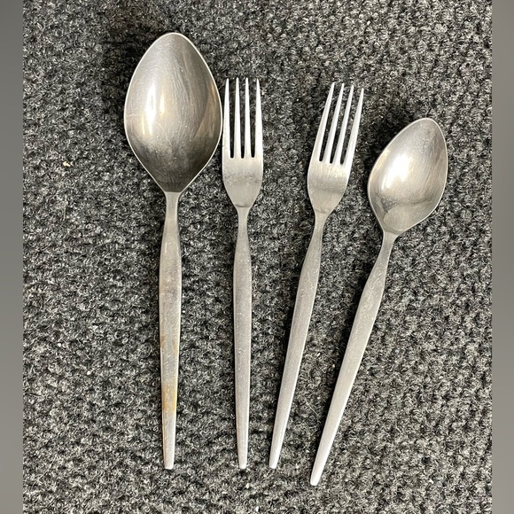 EPIC Stainless MCM Serving set Forks Spoons 60s Modern Silver - Picture 1 of 3
